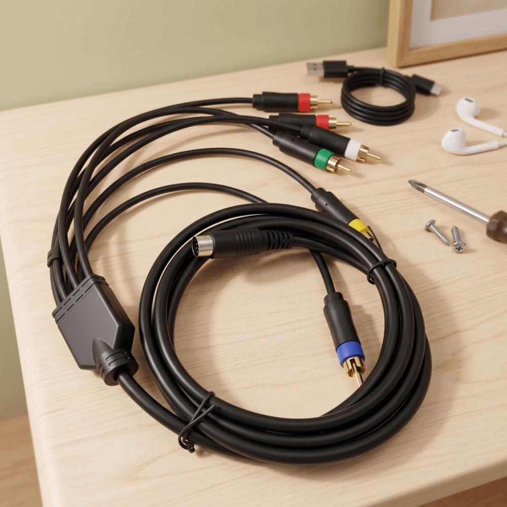 Black RGB Cable GB+Sync RCA Composite Cable Component Cable RGBS Cable for NEC XM