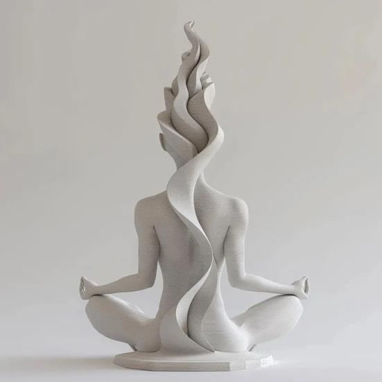 Statue Yoga Stampate 3D, Scultura Donna Yoga, Figure Yoga Meditazione, Ornamento Figura Yoga Decorativa per Giardino Zen Studio Yoga