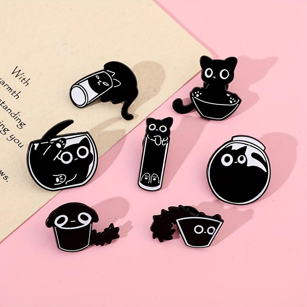 7pcs Black Cat Paint Badge Brooch Set Cute Lovely Alloy Brooch Jewelry Animal Theme Accessories Reviews 4.9 ( 4.9  from  ) All
