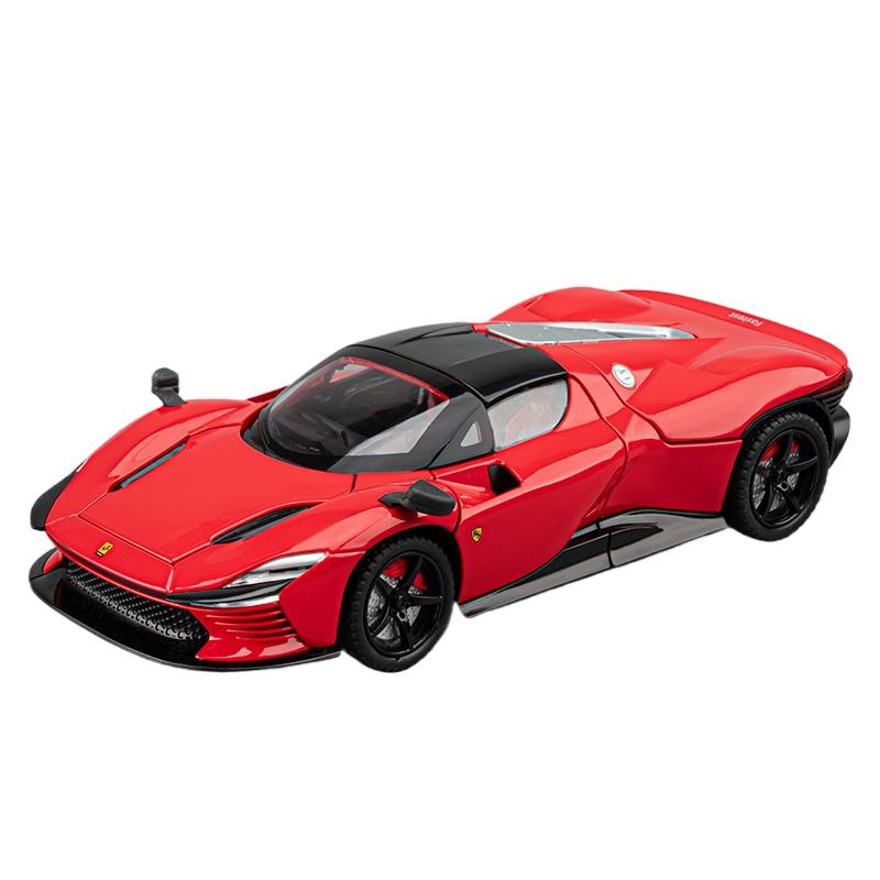 

1/24 Ferrari SP3 Daytona Alloy Sports Car Model Diecasts Metal Racing Super Vehicles Car Model Simulation Sound Light Childrens Toy Gift красный
