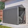 Bike Garage 187x100x160 Cm Black Steel Frame Powder-Coated Weatherproof Tent with PE Tarp Dark Grey for Bicycle & Garden Tools