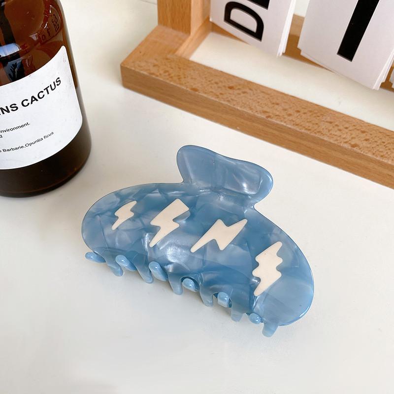 Elegant Acetate Cloud And Lightning Pattern Hair Claw Clip For Women Fashionable And Unique