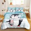 Penguin Duvet Cover Antarctic Animals Duvet Cover For Boys Girls Cartoon Style Twin Size Winter King Polyester Qulit Cover