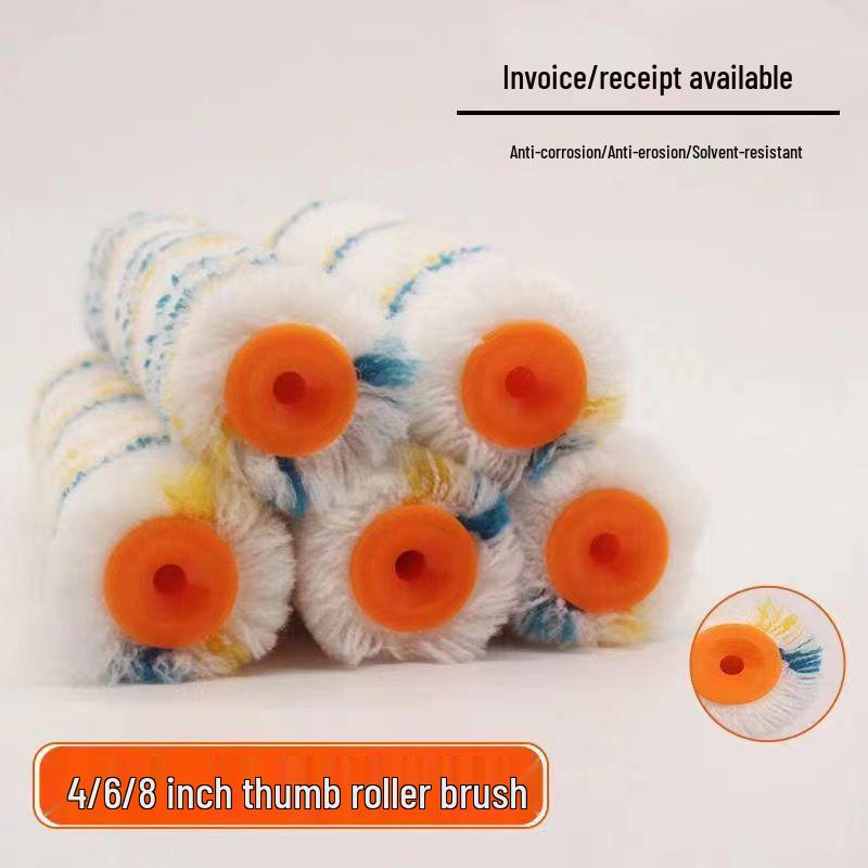 

Waterproof Synthetic Fiber Paint Roller Brush: 2, 4, 6, & 8 Inch Sizes, No Dead Angles, Cotton Thread Core 6-inch Brown-Grey Cotton Thread 5pcs