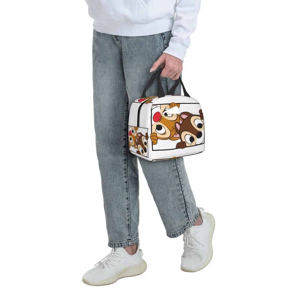 HTSW Chip and Dale Lunch Insulated Lunch Bag for Perfect for and Outdoor Unisex Box, Stylish, Lightweight, Women, Commuting, School, Travel,