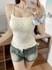 Gepolsterter Camisole im koreanischen Stil mit Tupfen – Vielseitig als Unter- oder Oberbekleidung