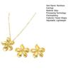 2Pcs/Set Necklace Earrings Set Adjustable Length Choker Three-Dimensional Flower Design Necklace Stud Earrings