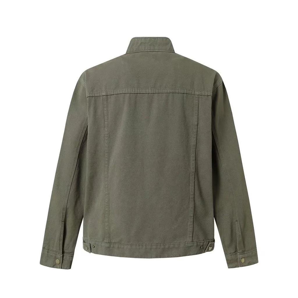 2026 Men Retro Washed Canvas Jacket Men Autumn Fashion Men Casual Baseball Coat Men American Style Overcoat Men Cargo Jackets