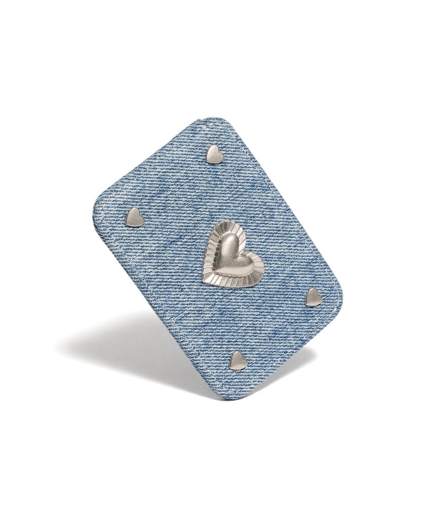 Lemasque Pie Heart Slim Card Wallet Denim
