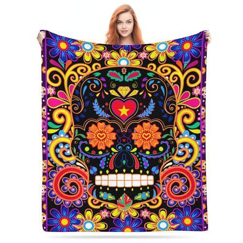 Skull pattern flannel blanket home decoration blanket office lunch break blanket