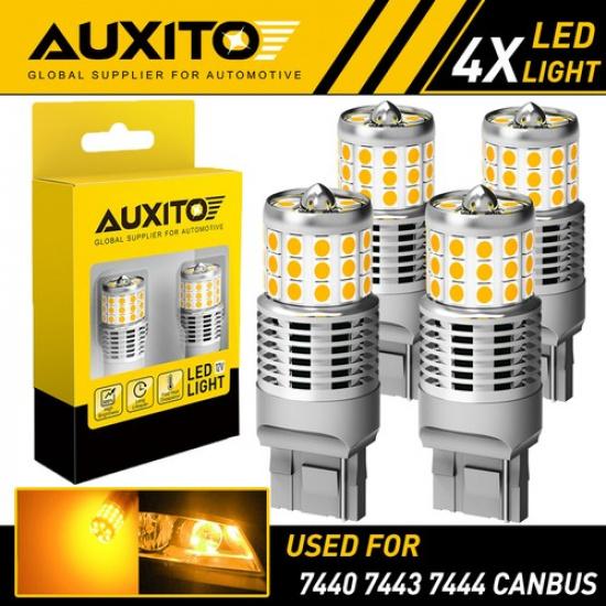 

4X 7440 Amber Yellow LED Turn Signal Light Bulbs Canbus Anti Hyperflash Bulb EOA