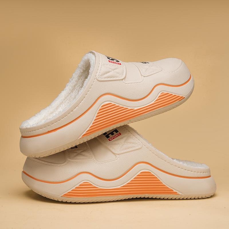 Varm vinter bomullssko dame varm pels hjemmetøfler EVA sklisikre plysj tøfler innendørs par tykk såle fottøy lysbilder