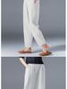 Damen Frühlings-Baumwoll-Leinen High Waist Schlankmachende Haremshose - Locker, Vielseitig, Große Größen Cropped Karottenstil