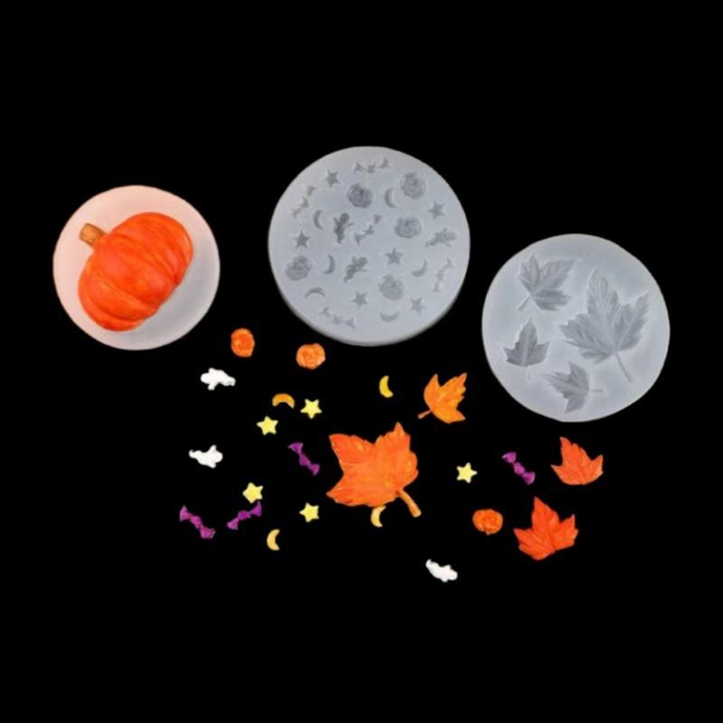 Halloweens Party Baking Mould With Star Moon Pumpkin Bat Silicone Mould for Chocolate Candy Cake Decorations