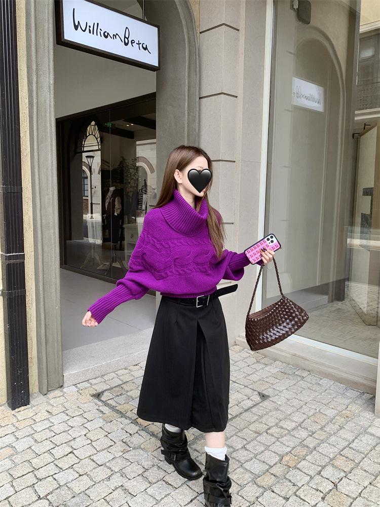 Korean Style High Waist Woolen A-line Midi Skirt - Women's Versatile Autumn/Winter Slimming Casual Skirt