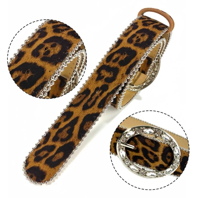 Animal Print Belt Trendsetting Leopards Wide Waistband Daily Use Waist Belt for Everyday Wear