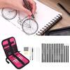 Sketch Pencil Set for Art Students Painting Artist Kit with Eraser Zippered Carrying Case
