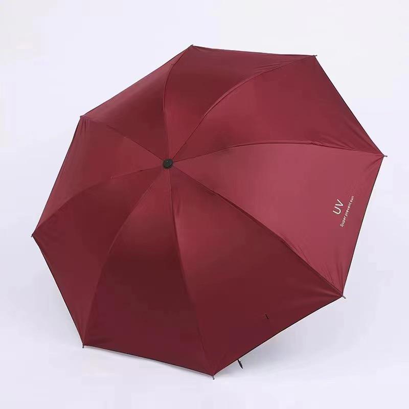 UV Protection Folding Umbrella with Black Glue Sunshade for Students - Dual-Use for Rain and Shine