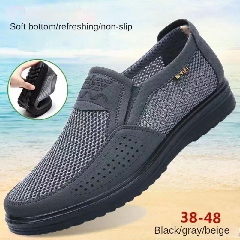 New Men's Summer Shoes Breathable Mesh Non Slip Classic Cloth Casual Dad Shoes Sandals