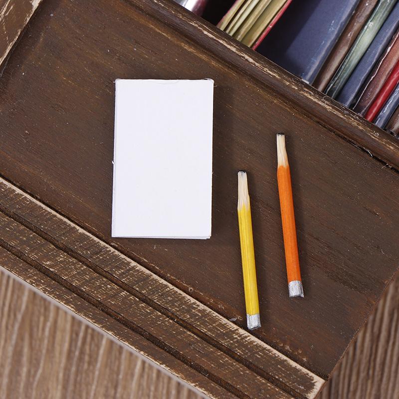 Mini Stationery Simulation Pencil 2 Notebook Model Reduced Version Learning Accessories
