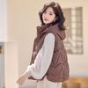 New Women's Lightweight Sleeveless Hooded High-quality Jacket Solid Color Thickened Warm Sports and Leisure Loose Cotton Jacket