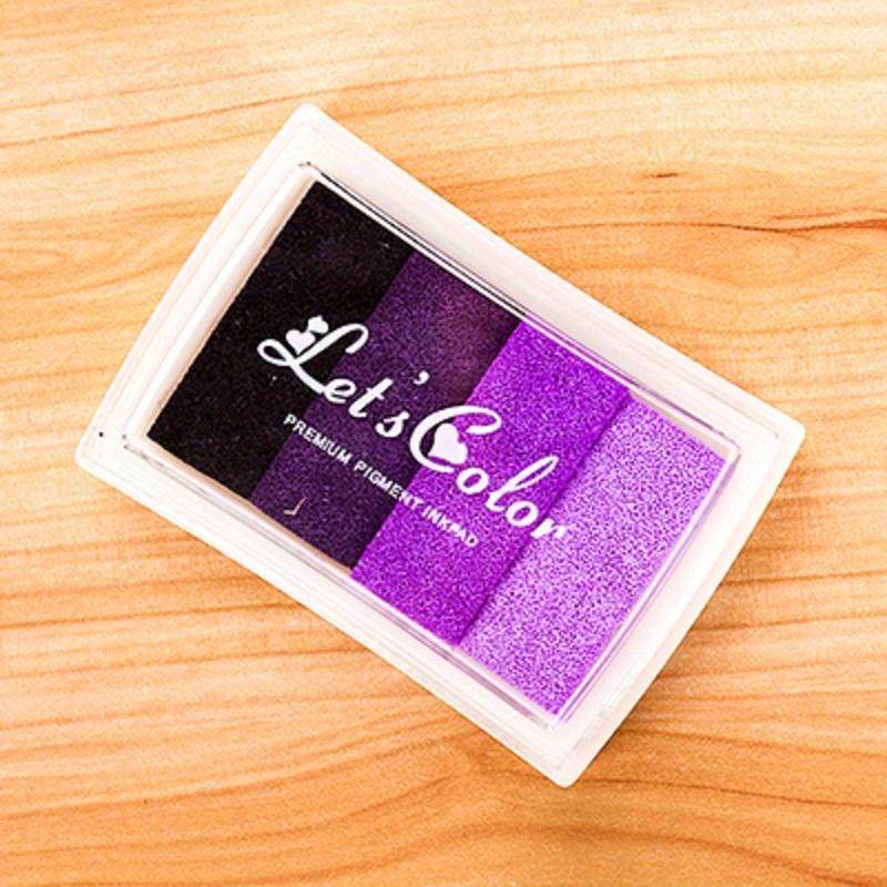 

1 piece DIY gradient multifunctional ink pad stationery school supplies cute gradient color ink pad handbook DIY special 4 color gradient