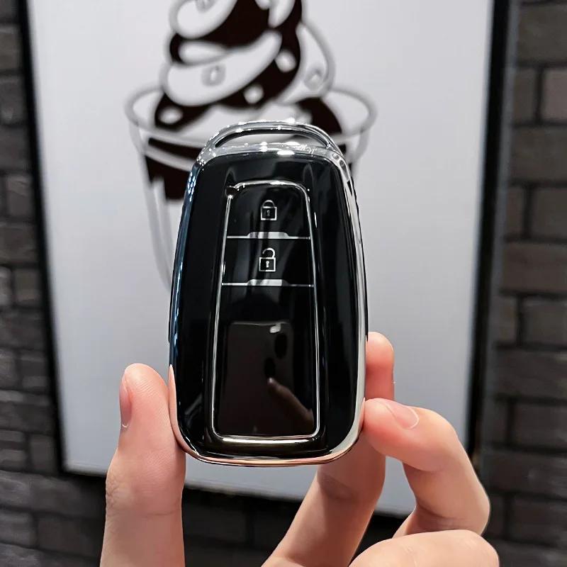 Modne etui na kluczyk samochodowy z TPU, pełna osłona, skorupa dla Toyota Prius Camry Corolla CHR C-HR RAV4 Land Cruiser Prado, akcesoria do breloczka