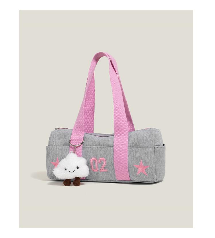 Harajuku Grey Handbag Canvas Bag Y2k Women Sports Large Capacity Casual Shoulder Bags Female Large Capacity Underarm Bag 2025 30x12x10cm серый