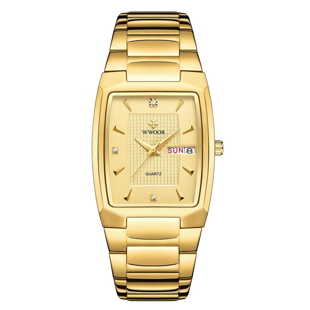 WWOOR 8837 Men's Quartz Square Waterproof Business Watch