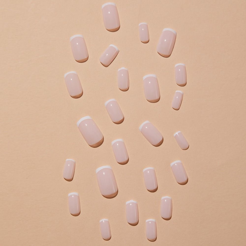 Detachable Press On Nails Full Cover DIY Medium Length Square Head French Fake Nails