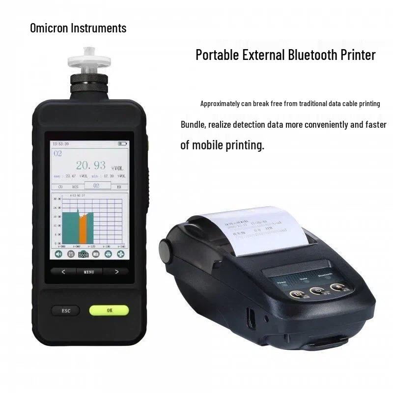 Aomis AMS-SKY6000 4-in-1 Gas Detector: Combustible, Oxygen, CO, H2S Standard Four-in-One