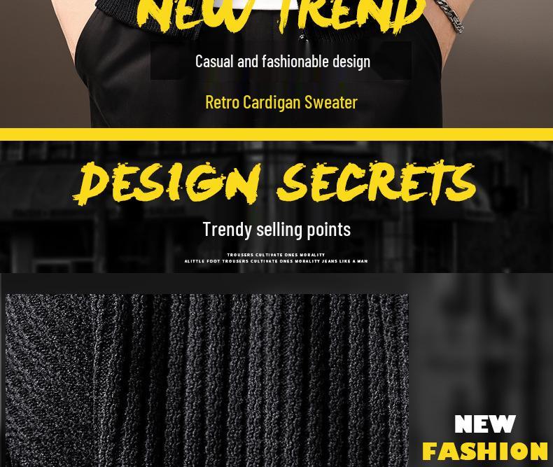 Men's High-End Stand Collar Cardigan Knit Jacket - Autumn/Winter Trendy Loose Sweater