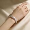 Sterling Silver Gypsophila Open Bangle - Elegant 999 Silver Bracelet, Perfect Birthday or Qixi Festival Gift for Her