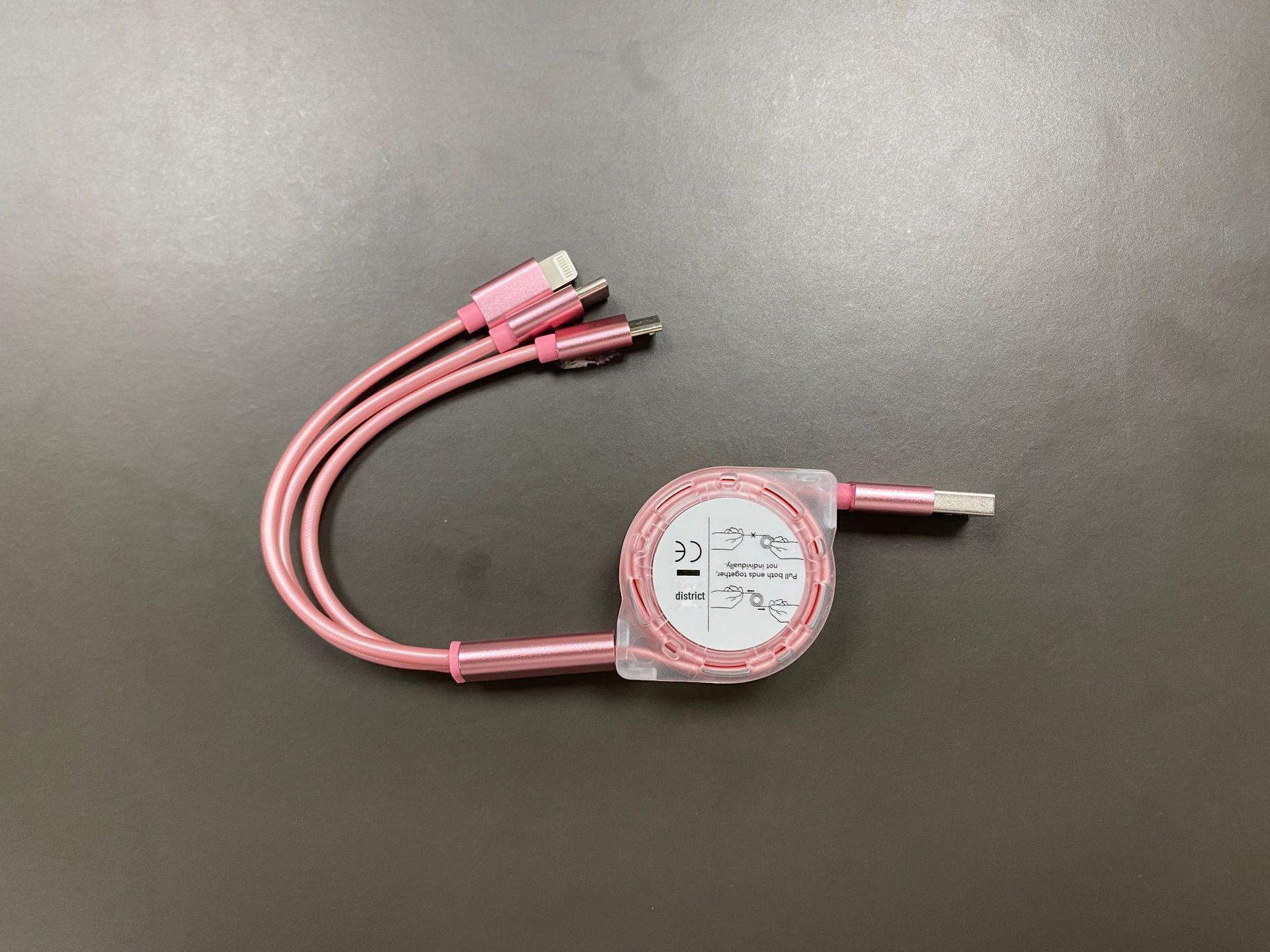 

Выдвижной кабель для быстрой зарядки 3-в-1 с логотипом — подарочный кабель для мобильных устройств