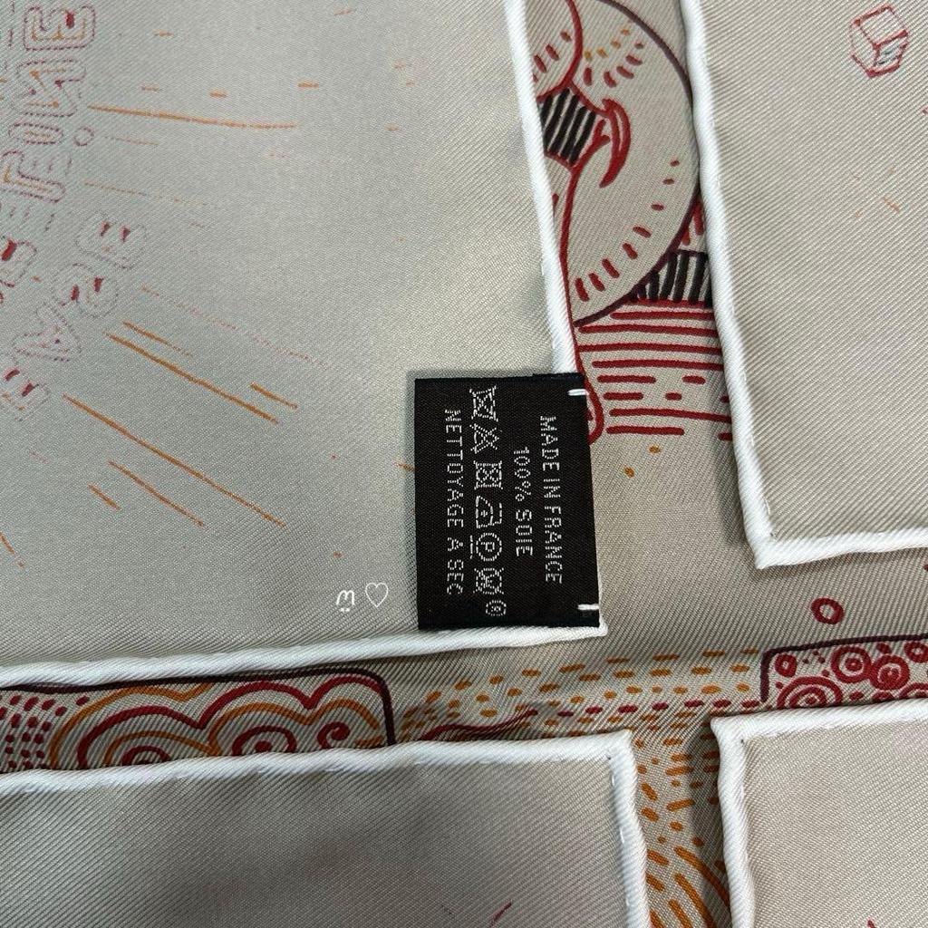 [USED]HERMES Carre 90 Please Hold the Line Silk Scarf 25SS