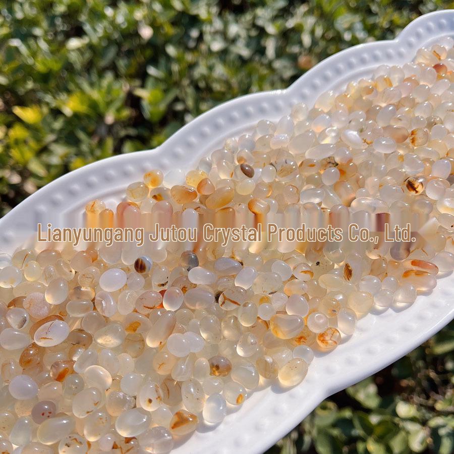 Natural White Agate Rounded Stone for Bonsai, Fish Tanks & Children's Gem Digging