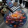 Lotus Round Area Rug,Carpet Rug for Living Room Bedroom Sofa Playroom Decor,Non-slip Floor Mat
