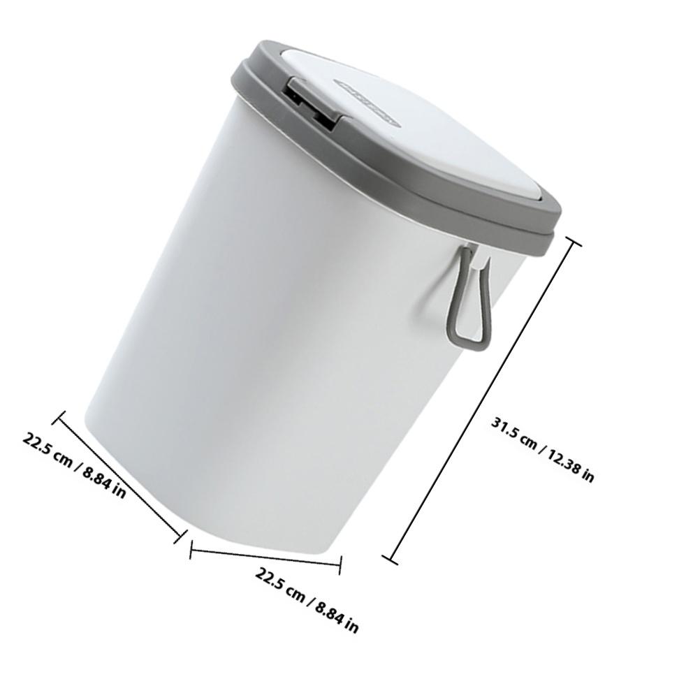 Press Type Trash Can with Lid Portable Small Bathroom Kitchen Bedroom Waste Bin Household Plastic Garbage Pail for Dorm Office