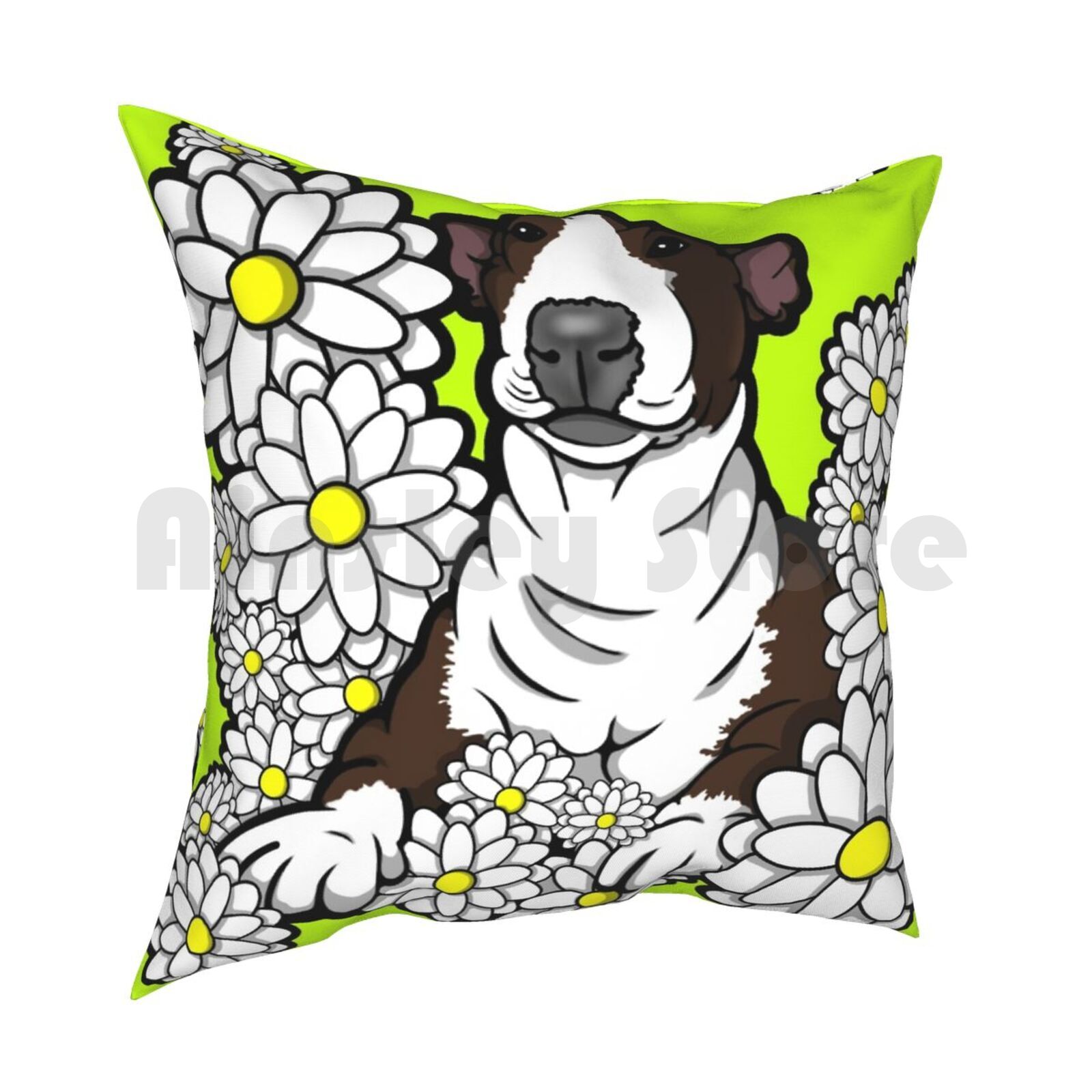 English Bull Terrier Pebbles Pillow Case Printed Home Soft Throw Pillow English Bull Terrier Pebbles Ebt Bullies Bully 30x30cm 12x12in