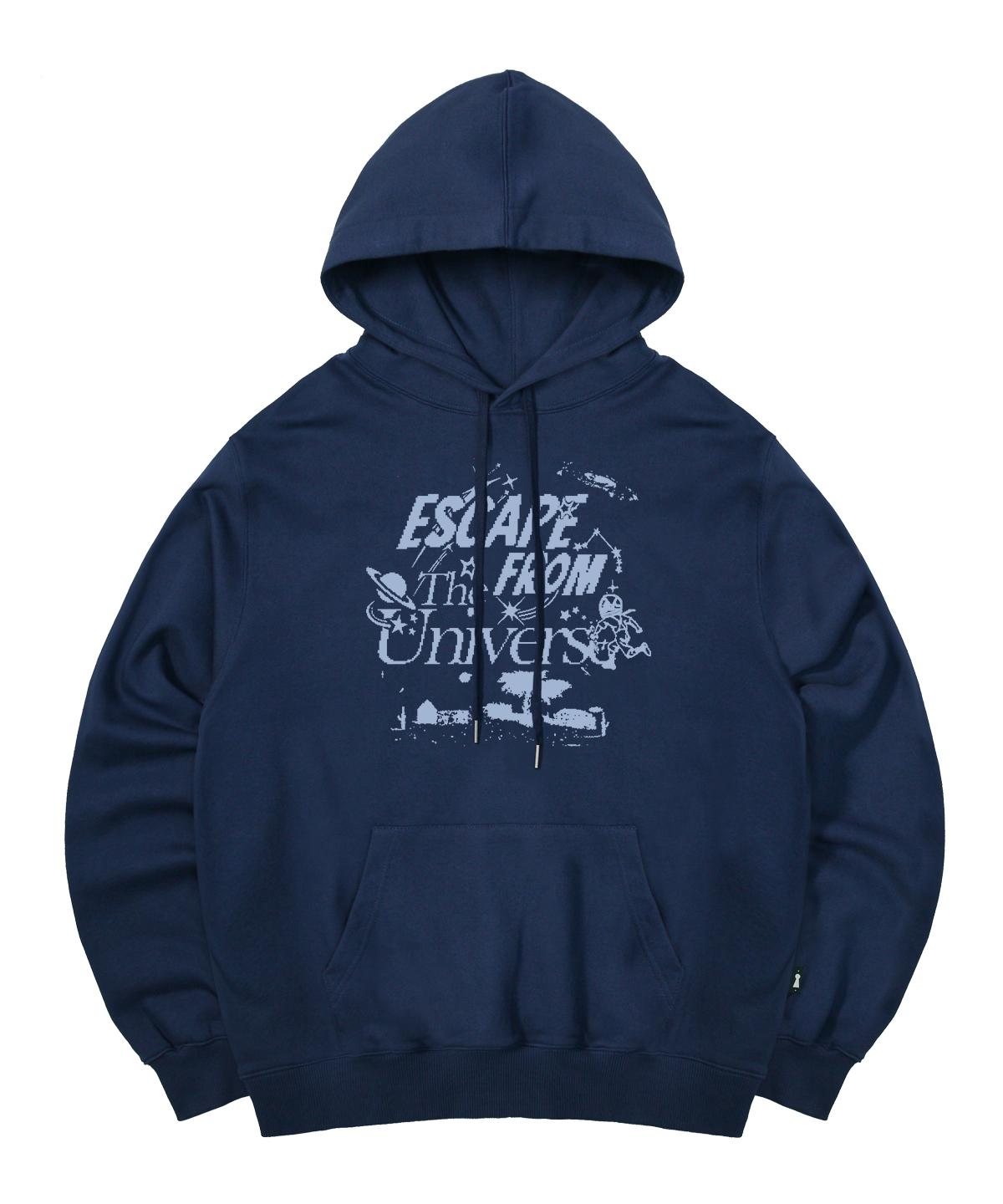Escape From Light Blue The Universe Print Hoodie Deep Blue L