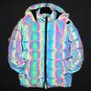 Winter Jacket Men Thick Rainbow Reflective Jackets Parka Coat Fashion Young Hip Hop Loose Jacket Streetwear Outwear Men Clothes