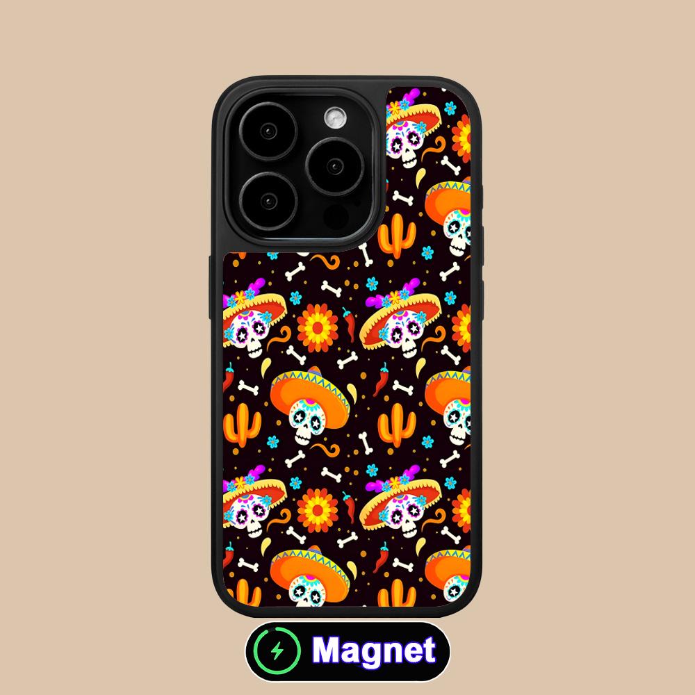

Day of the Dead Matte Surface Magsafe Mobile Phone Case for iPhone 17 16 15 14 13 12 11 Air Pro Max Plus Colorful Cover iPhone 11