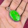 Grüner Türkisanhänger aus Kupfer, 925er Sterlingsilberschmuck, Edelsteinanhänger, Geschenk für sie, handgefertigter zierlicher Schmuck