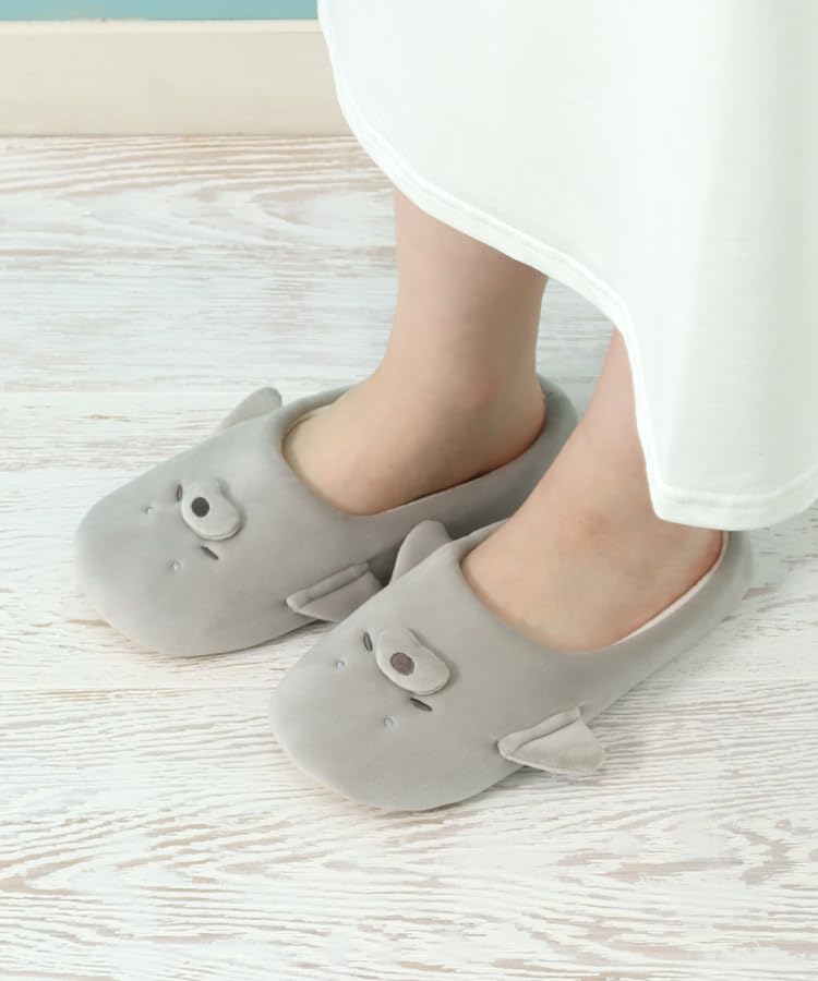 Bleu Bleuet Sea Creature Size M Women's Slippers, (23.0-24.5cm) (Seal Design)