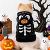 Halloween Pet Hoodie Fleece Dog Sweater Pumpkin Skeleton Cat Costume Warm Plush Coat for Small Medium Dogs Cats Puppy Winter