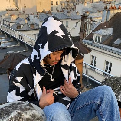 Pánske mikiny Y2K s kapucňou Fashion Star Tlač Zips Dlhý rukáv Nadrozmerné mikiny s kapucňou Gotická Grunge Bunda Kabát Harajuku Streetwear