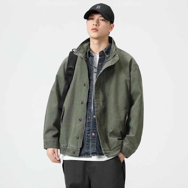 American Retro Denim Jacket Men'S Loose Large Size Jacket Versatile Casual Top Trendy Brand