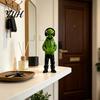 Cyber Atmosphere Interior Decor 3D Printed Alien Figurine with Hoodie And Headphone, Trendy Desktop Desk Ornament, Style Statue for Gaming Room
