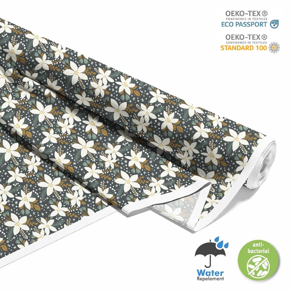 Outdoor Dekostoffe Oxford - Motiv Winterblumen I Dx110