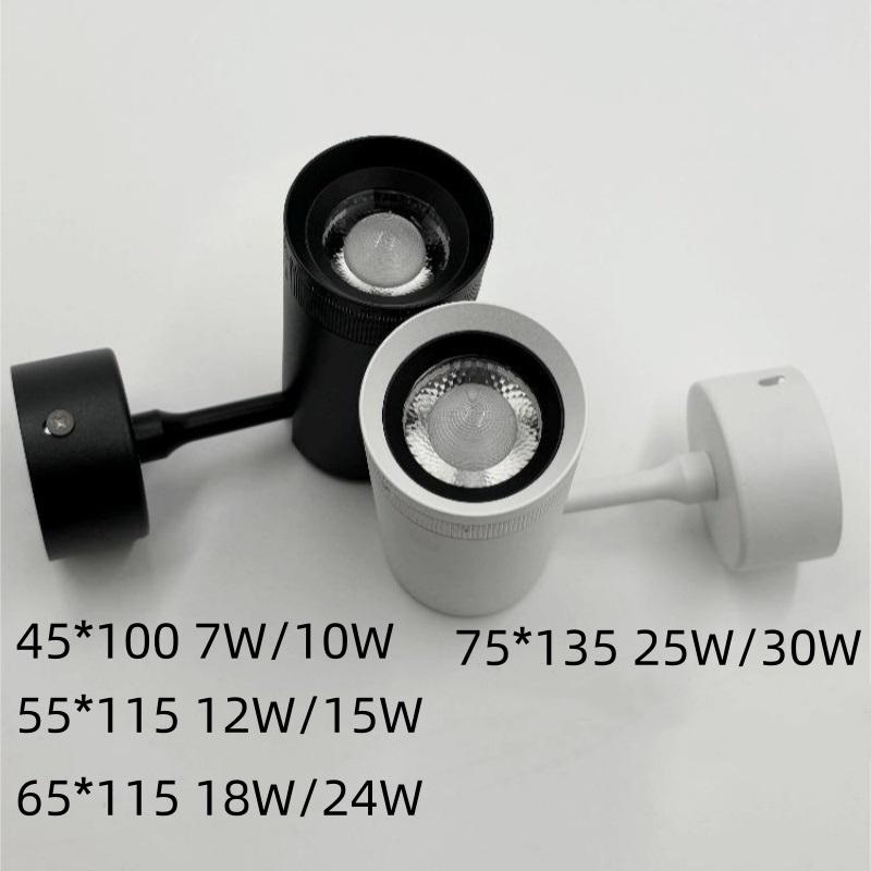 Focused Spotlights with 10-55° Free Change Aperture, Surface Mounted Track Spotlights, Ceiling Lights, Non Perforated LED Ceilin